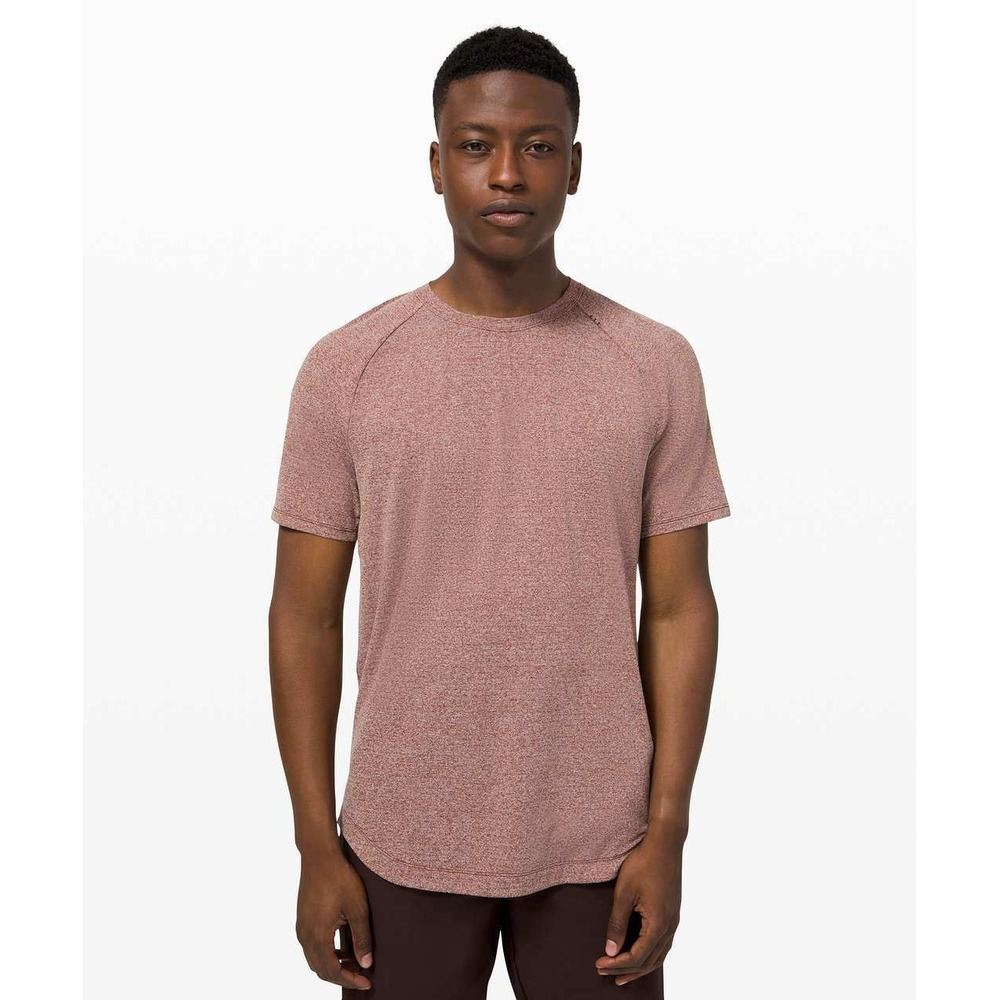 Lululemon Drysense Short Sleeve Training Shirt Mens M Heathered Savannah Rust